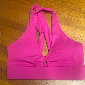 FILA Vibrant Pink Halter Sports Bra Medium Support